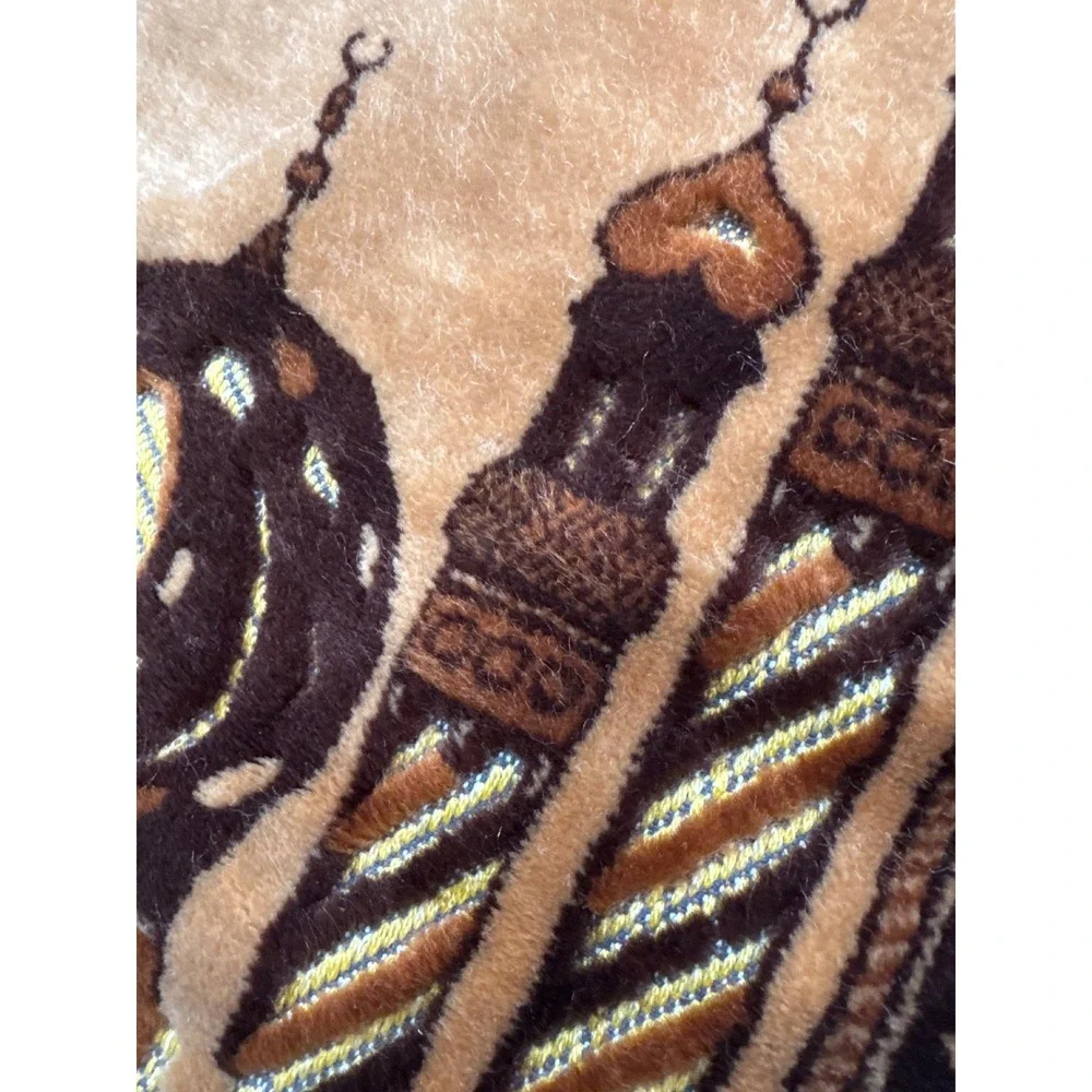 Aydin Mensucat Turkish Prayer Rug Brown Gold Mosque Design Fringed Sajadah Mat